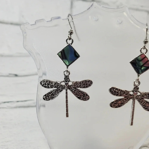 Dragonfly Drop Earrings - Picture 7 of 8